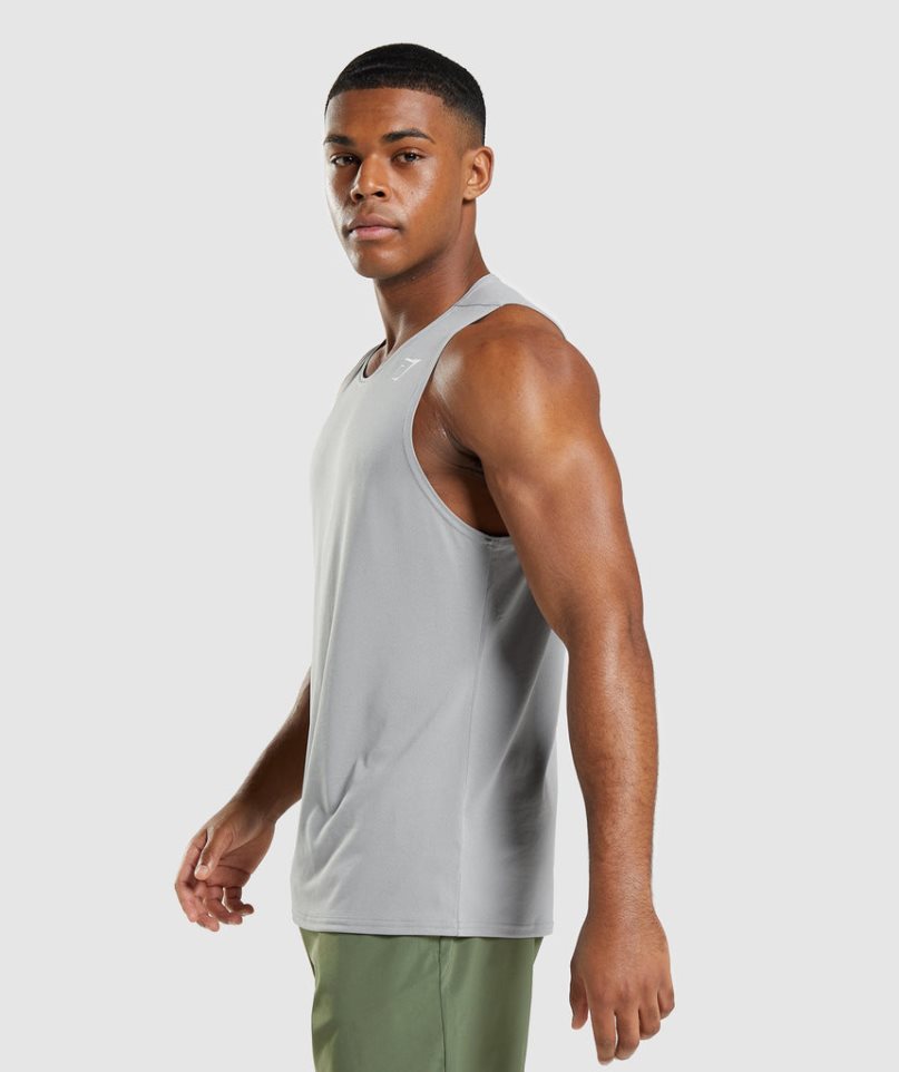 Men's Gymshark Arrival Tanks Light Grey | CA 15DA07